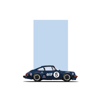 Porsche 911 SC Blue Coupe Artwork Print