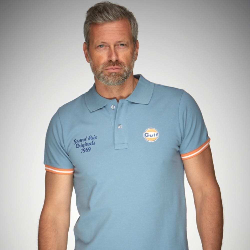 Gulf Racing El GPO Gulf Blue Polo Mens Shirt