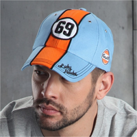 Gulf Racing Blue & Orange 69 Lucky Number Baseball Cap
