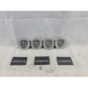 Porsche 996 997 986 987 Carrera Boxster Cayenne Panamera Silver Wheel Cap Set