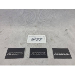 Porsche 911 964 993 996 997 911 Rear Lid Badge Silver Carrera Turbo GT3 C4S