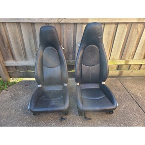 Porsche 987 987C 997 Black Leather Seats Boxster Cayman Carrera