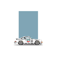 Porsche 964 911 Coupe White Carrera Cup Car Artwork Print