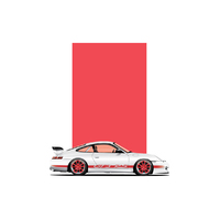 Porsche 996 GT3 RS 911 Coupe Red Artwork Print
