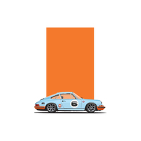 Porsche 911 Coupe Gulf Long Hood Artwork Print