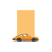 Porsche 911 SC Yellow Coupe Artwork Print