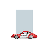 Porsche 964 911 Coupe Marlboro Cup Car Artwork Print