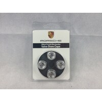 Porsche Genuine Merchandise Valve Stem Caps - Silver - 911 - Carrera - Boxster