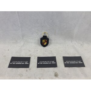 Porsche Crest Key Ring In BLACK For 911 Boxster Cayman Cayenne Macan Panamera Taycan