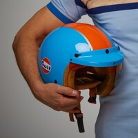 Gulf Blue & Orange Helmet - ECE 2205 Compliant