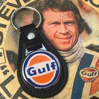 Gulf Raycing Key Ring in Black, Cognac, or Gulf Blue