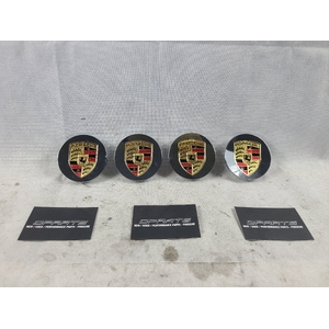 Porsche 911 Cayenne Carrera Boxster Wheel Centre Cap Chrome With Coloured Crest Set 76mm