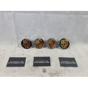 Porsche Macan Wheel Centre Caps Set Chrome With Coloured Crest Set 65mm